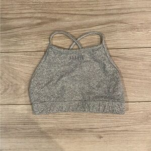 Grey NOBULL halter sports bra
